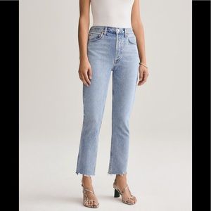 RILEY HIGH RISE STRAIGHT CROP IN ZEPHYR